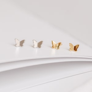 Butterfly Stud Earrings by Caitlyn Minimalist • Dainty Silver Earrings • Cute Charm Earrings • Minimalist Jewelry • Best Friend Gift • ER255