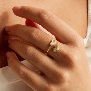 Double Heart Fingerprint Ring • Custom Fingerprint Ring • Personalized Jewelry • Gifts for Mom • Promise Ring • Friendship Ring • RM49