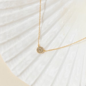 Pave Round Necklace by Caitlyn Minimalist • Minimalist Necklace • Dainty Necklace • Perfect Gift for Her • NR041