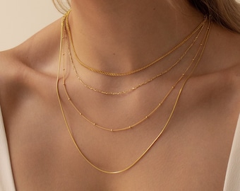 Minimalist Necklace Chains by Caitlyn Minimalist • Figaro, Satellite, Snake, Curb Chains • Essential Jewelry for your Everyday Collection