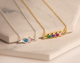 Mothers Necklace by Caitlyn Minimalist • Birthstones Necklace • Peas in a Pod Necklace • Mom Gifts NM121