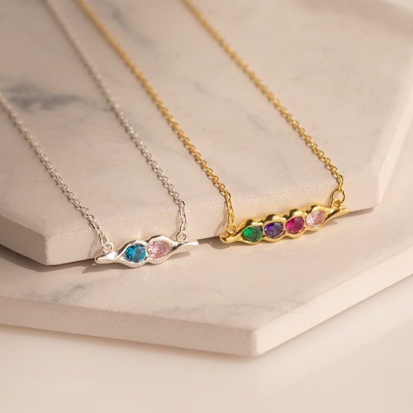 Mothers Necklace by Caitlyn Minimalist • Birthstones Necklace • Peas in a Pod Necklace • Mom Gifts NM121