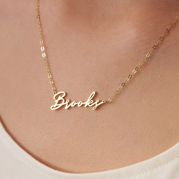 Dainty Script Name Necklace in Sterling Silver, Gold and Rose Gold • Minimalist Necklace • Perfect Gift for Her • NH02F80