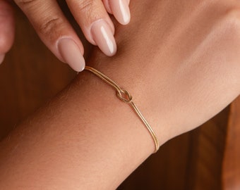 Love Knot Bracelet by Caitlyn Minimalist • Double Snake Chain
