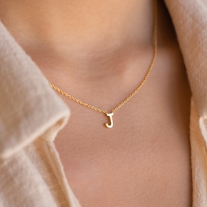 Dainty Initial Necklace by Caitlyn Minimalist Custom Letter Necklace, Perfect Gift for Her Gift for Mom Bridesmaid Gifts NR085 18K GOLD