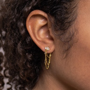 Marquise Diamond Chain Earrings by Caitlyn Minimalist Dangle Earrings Chandelier Earrings Crystal Jewelry Bridal Earrings ER181 image 1