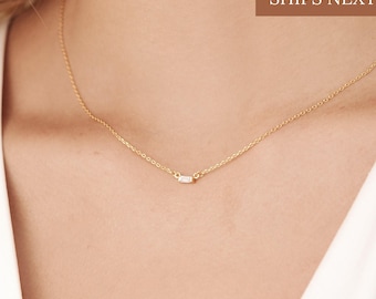 Baguette Diamond Necklace by Caitlyn Minimalist • Perfect Gift for Her • NR005