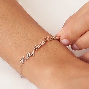 Multiple Name Bracelet in Sterling Silver, Gold & Rose Gold by CaitlynMinimalist • Perfect Gift for New Mom • Best Friend Gift • BH08aF49