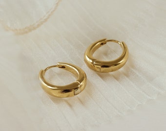 Bold Hinged Hoops • Chunky Gold Earrings • Elegant Hoops by Caitlyn Minimalist • Hoop Earrings • Gifts for Her • ER150