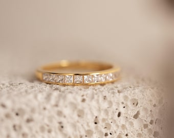 Minimalist Diamond Band in Gold by Caitlyn Minimalist • Wedding Band, Engagement Ring, Promise Ring • Wedding Jewelry for Brides • RR067