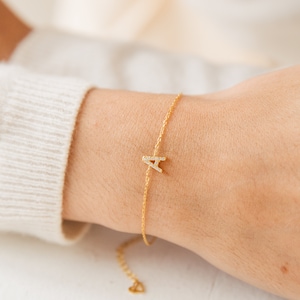 Pulsera con iniciales pavé • Pulsera con letras de diamantes • Joyería con iniciales • Joyería personalizada • Regalos para ella • BM52