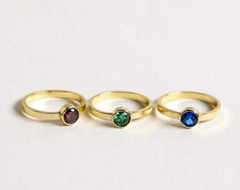 Birthstone Signet Ring by CaitlynMinimalist • Dainty Gemstone Ring • Birthday Gifts • Perfect Gift For Mom • RM68