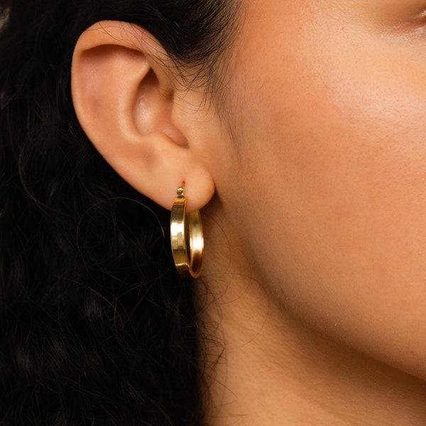 Thick Hoop Earrings by CaitlynMinimalist • Chunky Earrings in Gold & Silver • Bold Statement Jewelry • Perfect for Any Earring Stack • ER410