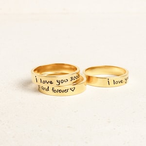 Memorial Handwriting Ring • Actual Handwriting Band Ring • Eternity Ring • Wedding Band • Unisex Ring • Personalized Handwriting Gift • RM24