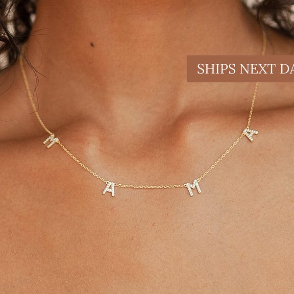 Mom Gift • MAMA Pave Letter Necklace by CaitlynMinimalist • Mama Necklace • Mothers Necklace • Perfect Gift for Mom • NR011