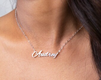Name Necklace in Sterling Silver Custom 