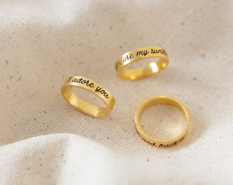 Custom Message Ring in Gold, Silver, Rose • Personalized Engraved Ring • Eternity Ring • Personalized Gift for Her • Gift for Mom • RM24F100