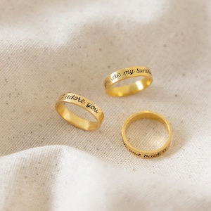 Custom Message Ring in Gold, Silver, Rose • Personalized Engraved Ring • Eternity Ring • Personalized Gift for Her • RM24F100