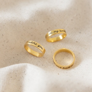 Custom Message Ring in Gold, Silver, Rose • Personalized Engraved Ring • Eternity Ring • Personalized Gift for Her • Gift for Mom • RM24F100