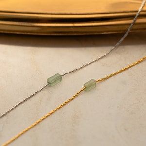 Zierliche Jade-Halskette von Caitlyn Minimalist Winzige Jade-Halskette Grüner Edelstein-Schmuck Geschenk für Sie NR150 AVENTURINE