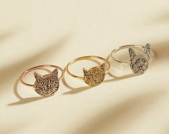 Individueller Haustierring • Ihr Haustierring • Personalisierter Haustierring • Katzenschmuck • Geschenk für Tierliebhaber • Haustier-Gedenkring • Personalisierte Geschenke • RM58