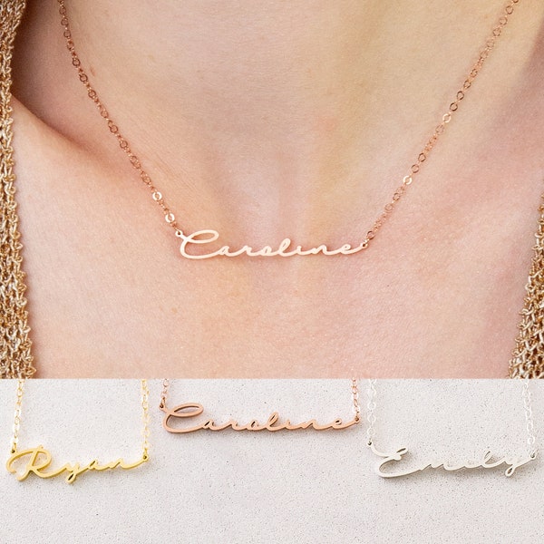 Minimalist Name Necklace • Name Necklace by CaitlynMinimalist in Sterling Silver, Gold and Rose Gold • Personalized Gift • NH02F66