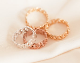 Chain Name Ring by CaitlynMinimalist • Curb Chain Name Ring • Custom Name Ring • Best Friend Gift • RM65F87