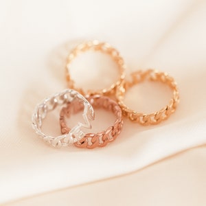 Chain Name Ring by CaitlynMinimalist • Curb Chain Name Ring • Custom Name Ring • Best Friend Gift • RM65F87