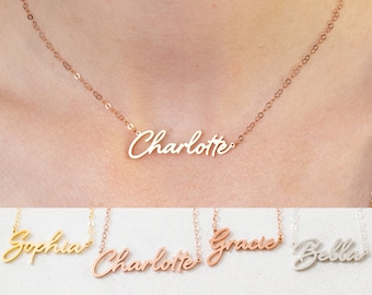 Name Necklace in Sterling Silver • Custom Name Necklace in Gold, Rose Gold • Personalized Gift for Her • GIFT FOR MOM • NH02F68