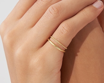 Minimalist Stacking Ring Set • Midi Ring • Twist Ring • Stacking Rings • Pinky Ring • Dainty Ring in Sterling Silver, Gold, Rose gold • RM60