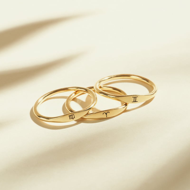 Zodiac Ring by CaitlynMinimalist • Custom Zodiac Jewelry in Sterling Silver, Gold & Rose Gold • Birthday Gift for Her • RM21F31