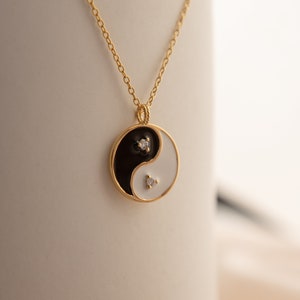 Yin Yang Necklace by CaitlynMinimalist • Pendant Necklace • Friendship Necklace • Yin Yang Jewelry • Graduation Gift • NR061