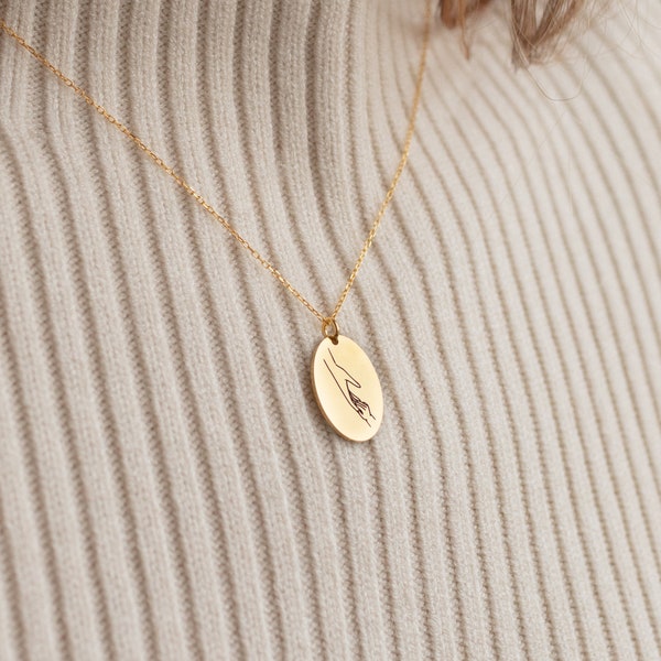 Gestures of Love Necklace by CaitlynMinimalist • Hand Gesture Necklace • Sister, Daughter, Best Friends Necklaces • Gift for Her • NM48b