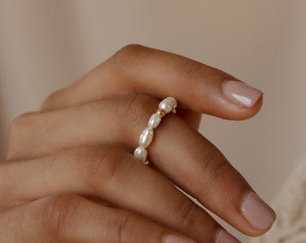 Pearl Beaded Ring by Caitlyn Minimalist • Minimalist Pearl Ring • A Must Have for Your Minimalist Style • Perfect Gift for Her • RR023