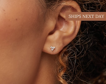 Mini Diamond Stud Earrings for Minimalist Look • Dainty Diamond Earrings • Perfect to Pair with any of Your Sets • ER016