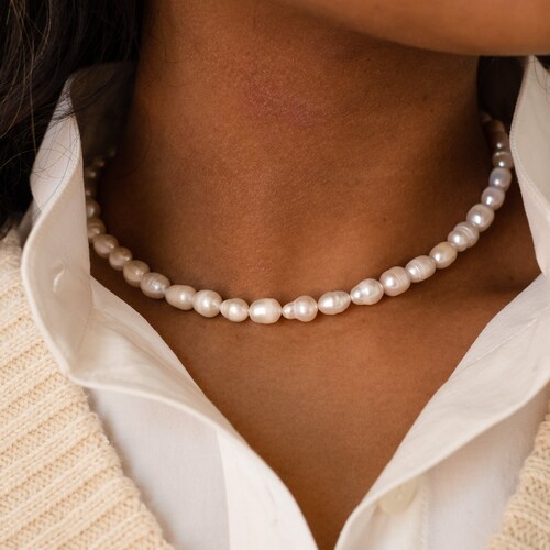 Bold Pearl Choker Necklace by Caitlyn 