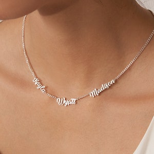 Collar con varios nombres y cadena de CaitlynMinimalist • Collar de la amistad • Collar con nombre personalizado • Regalo personalizado para mamá NH66F84