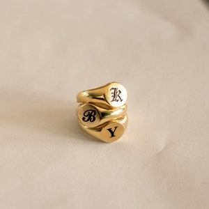 Gold Signet Ring by Caitlyn Minimalist • Initial Signet Ring • Statement Ring • Custom Initial Ring • Accessories for Her • RM77F62