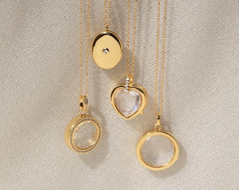 Locket Pendant Necklaces by Caitlyn Minimalist • Circle, Oval and Heart Shaped Lockets • Personalized Jewelry • Perfect Meaningful Keepsake