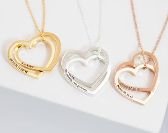 Custom Heart Necklace • Engrave Heart Pendant • Personalized Secret Message Charm • Inspiration Quote Jewelry • Gifts for Mom • NM39F30