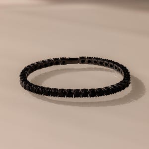Black Onyx Tennis Bracelet by Caitlyn Minimalist • Gemstone Bracelet, Perfect for a Bracelet Set • Gothic Jewelry • Girlfriend Gift • BR058