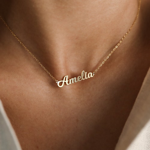 Dainty Name Necklace Minimalist Name 