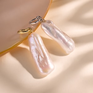 Charm long en perle par Caitlyn minimaliste Pendentif perle pendante Cadeau meilleur ami Parfait pour un bracelet à breloques et des colliers à breloques XR019 STERLING SILVER