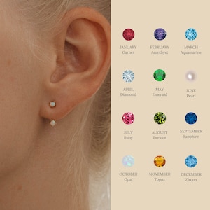 Custom Birthstone Ear Jackets by Caitlyn Minimalist Birthstone Front Back Earrings Best Friend Gift Bridesmaids Gift ER233 image 1