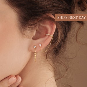 Ear cuff with chain and stud best sale
