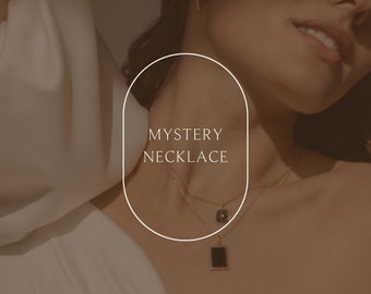 Mystery Necklace by Caitlyn Minimalist • Dainty Minimalist Necklaces • Gemstone Necklaces, Pendant Necklaces • Birthday Gift for Her • NR235