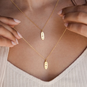 Collar con dije de letra grabada de Caitlyn Minimalist • Delicado collar de diamantes con inicial personalizada • Regalo para la mejor amiga • NM126NIF33