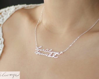 Custom Handwriting Jewelry • Handwriting Necklace • Personalized Signature Keepsake GIFT • Memorial Meaningful Gift • Mother's Gift • NH01
