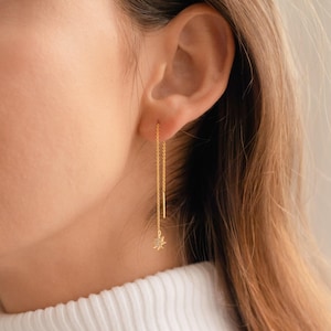Oorbellen met sterrenmotief van Caitlyn Minimalist • Oorbellen met sterrenmotief in goud en zilver • Hemelse sieraden • Cadeau voor je vriendin • ER058