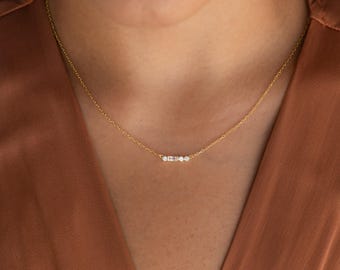 Initial Morse Code Necklace by Caitlyn Minimalist • Custom Diamond Letter Necklace • Dainty Initial Jewelry • Gift for Mom • NM124